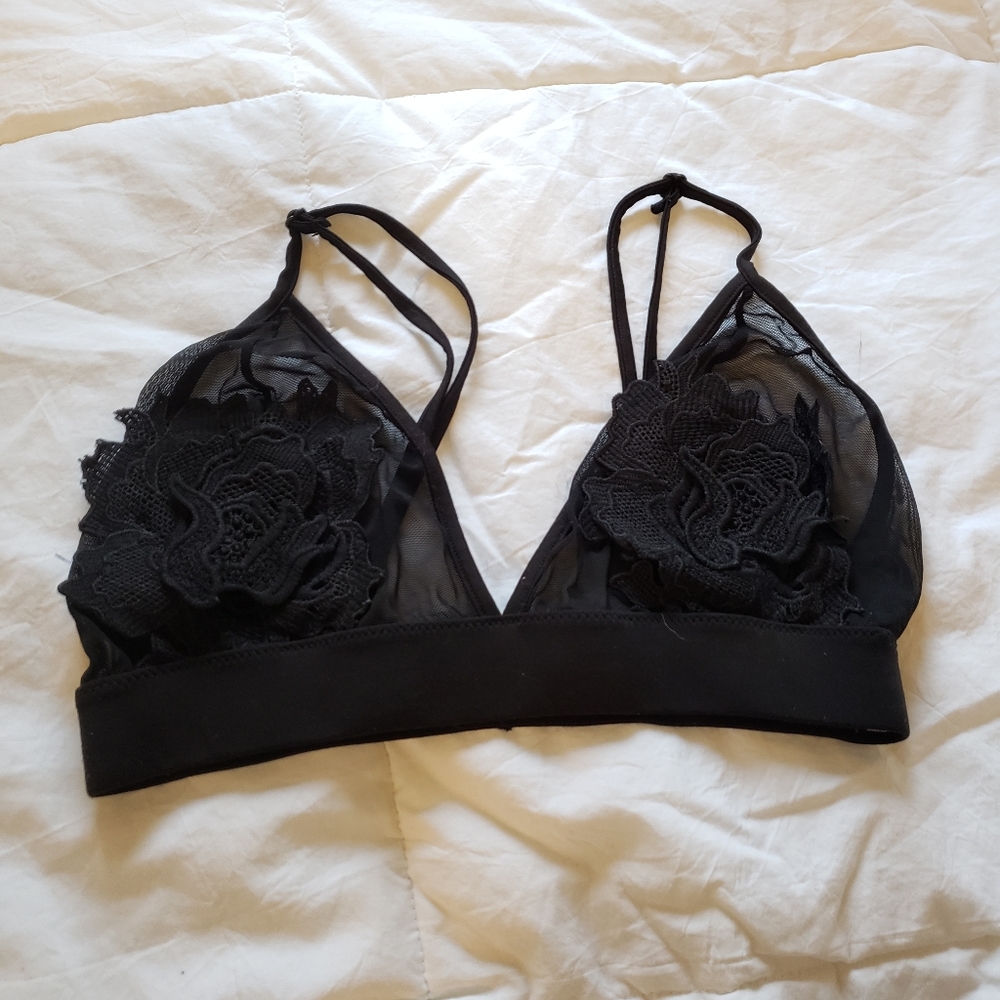 Black Mesh Bralette - Picture 1 of 4
